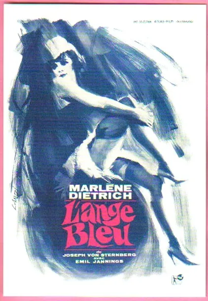Carte Postale - L'ange Bleu (M. Dietrich film cinéma affiche) ill.: Michel Landi