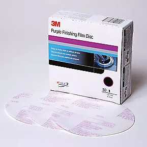 Purple Finishing Film Hookit Disc, 6 in, P600, 50 discs per box MMM-30671 New!