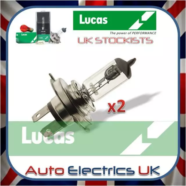 2 x (PAIR) LUCAS LLB472 H4 HALOGEN HEADLIGHT BULBS 12v 60/55w