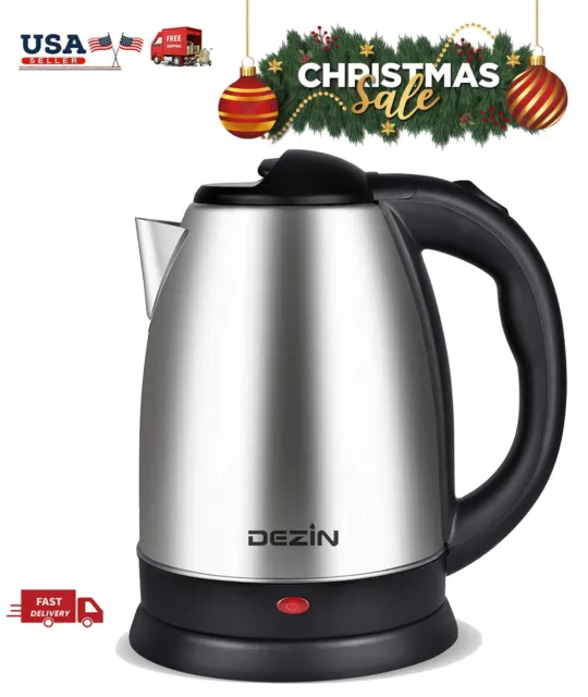 Electric Kettle 2L Stainless Steel Tea Kettle, Fast Boil Water Warmer with Auto