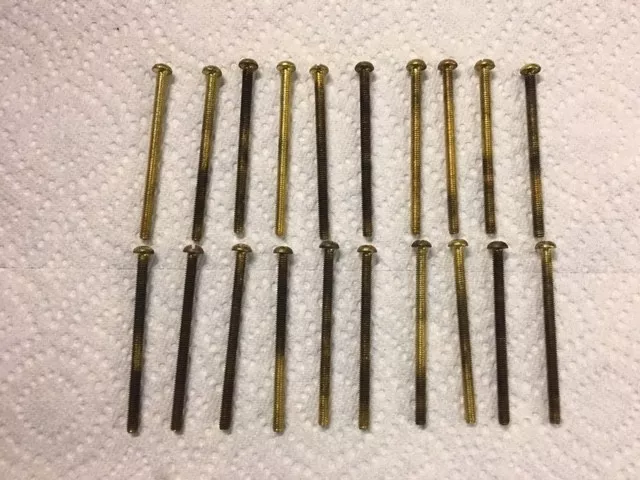 Brass Slotted Round Head Machine Screw #8-32 x 2-1/2", Qty 20