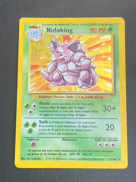 Pokemon Card Fr Set Of Base - Nidoking 11/102 Holo - Be
