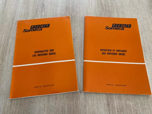 Lot de 2 brochures FIAT SOMECA sur les moteurs diesel - années 70