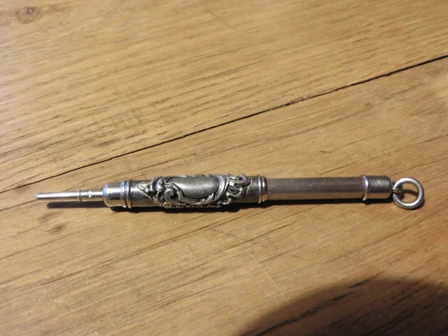 Porte-mine Vintage JIF En Métal Argenté - Stylo Crayon Ancien, Occasion