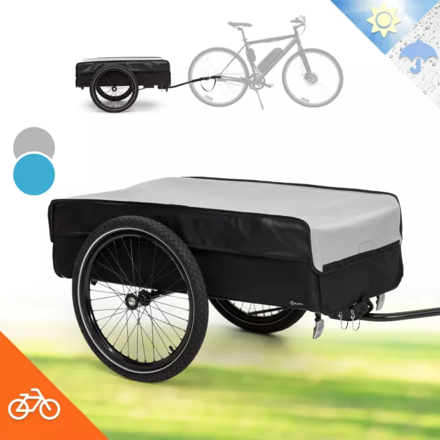 Remolque de carga remolque de bicicleta coche de mano transportador 50L 40 kg 16" ruedas gris