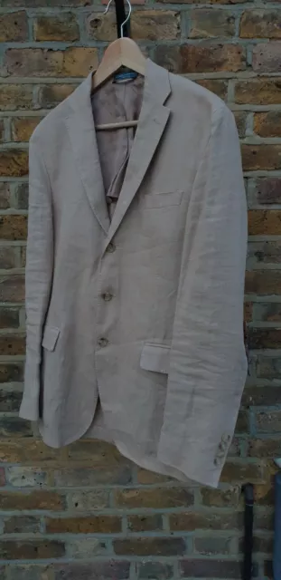 Polo Ralph Lauren blazer Jacket 38R custom CLASSIC HERRINGBONE side ven linen