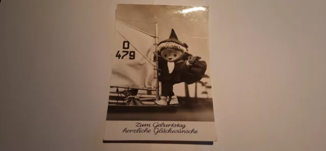 Ansichtskarte Postkarte Sandmann Sandmännchen mit Segelboot DFF DDR AK PK TV 