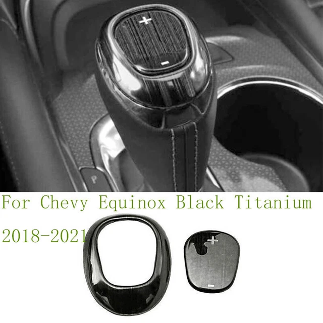 For Chevy Equinox Black Titanium 2018-21 Gear Shift Knob Shifter Lever Head 2pcs