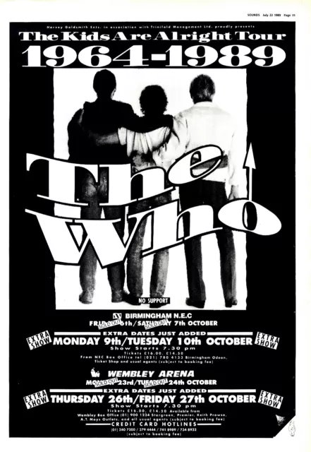 Npbk16 Advert 15X11 The Who 1964-1989 The Kids Are Alright Tour