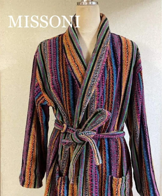 Missoni Room Gown Coat Bathrobe Multicolor Stripe Good Condition From Japan FS Missoni Room Gown Coat Bathrobe Multicolor Stripe Good Condition From Japan FS