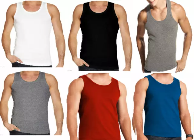 12 PACK MENS VESTS 100% Cotton TANK TOP SUMMER TRAINING GYM TOPS SIZE S-5XL