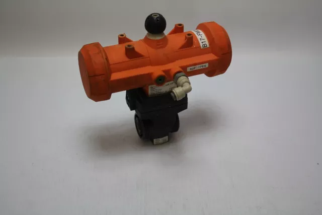 George Fischer 199.233.063 1/2" 546 PVC/EPDM N/C PA11 actuated Ball valve Used