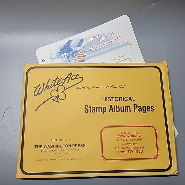 White Ace Album Pages United States Commemorative Singles Complete 1950 - 1970