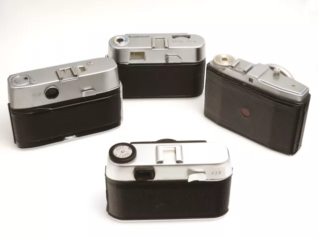 Konvolut 4 alte Sucherkameras Voigtländer Agfa Dacora Hapo - ungeprüft ! 2