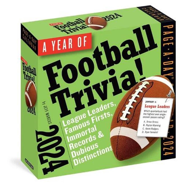 YEAR OF FOOTBALL Trivia! PageADay Calendar 2024 League Leaders