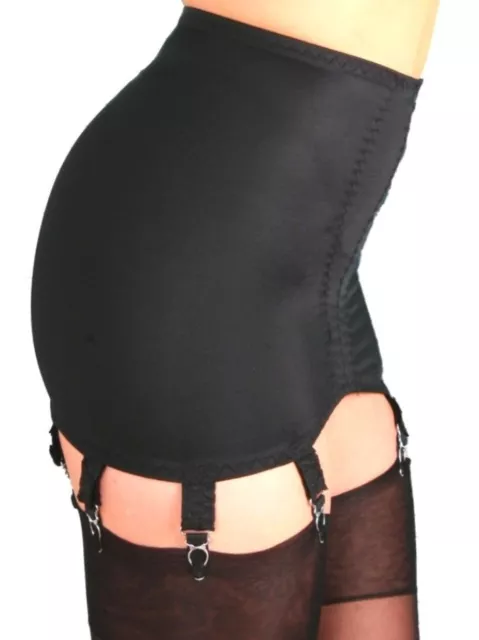 Women's Retro Shiny Garter Belt with 6 Straps Open Bottom Girdle Firm  Shaping