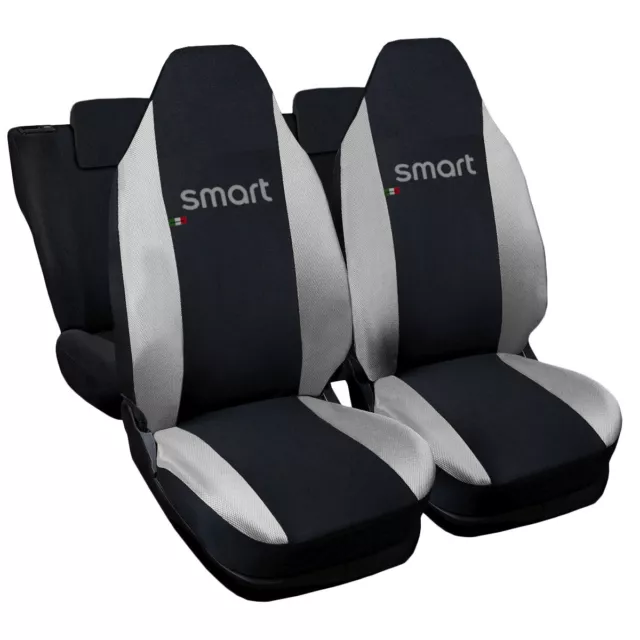 Coprisedili Auto Compatibili Con Smart Forfour Nero - Grigio Chiaro Da Anno 2015