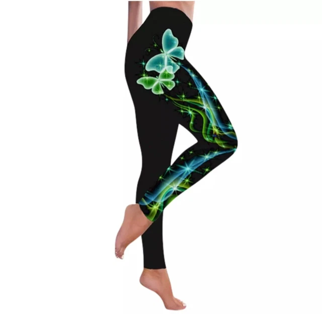 Leggings per Ragazze e Donna Pantaloni Yoga Sportivi Digitali Stampati in 3D Farfalle 4
