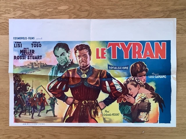 Affiche »LE TYRAN »1958 -(SOUS LES GRIFFES DU TYRAN)-CAPUANO- LISI-Otello TOSO-