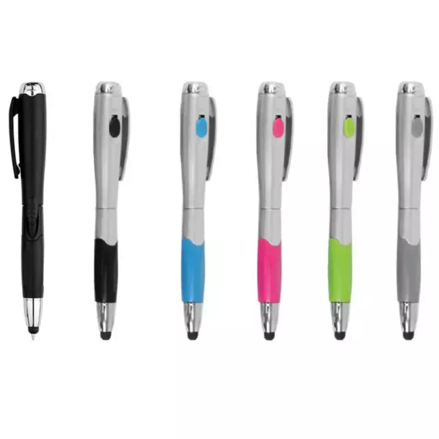 6X NEW 3-in-1 Touch Screen Stylus + Ballpoint Pen + Flashlight For Tablet Phone