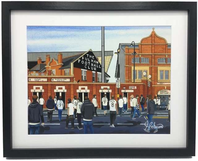 Fulham FC Craven Cottage Stadium hochwertiger gerahmter Kunstdruck. Ca. A4