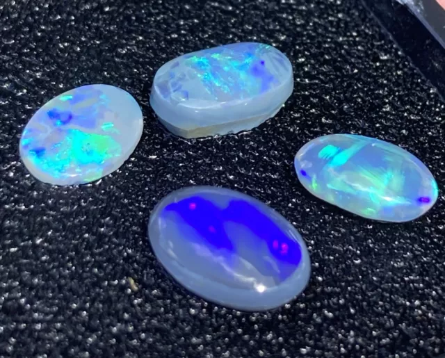 Polished Solid Black Opal Stones Lightning Ridge Precious Stones Jewellery Gems