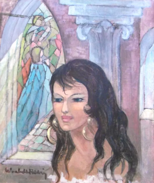 Tableau "Portrait de femme" peinture, huile/toile d'époque début XXème environ.