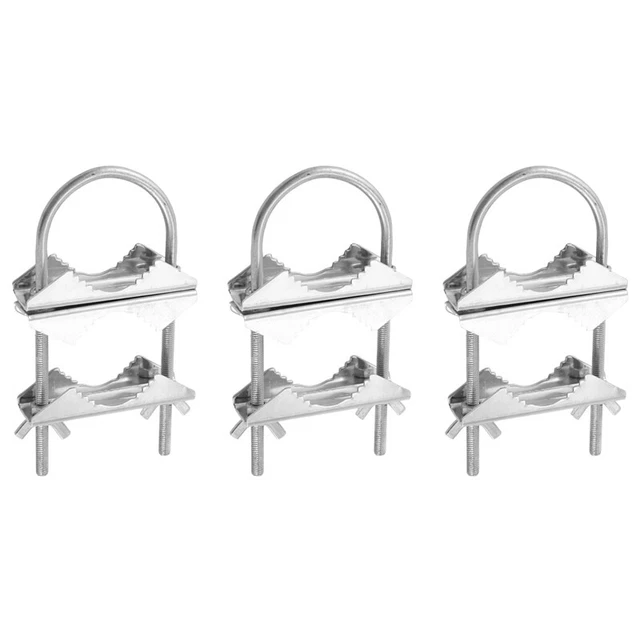 Lot De 2 Pinces De Mât D'antenne Double Robuste Antirouille Pour Mât Avec Bloc De Mâchoire En V Et Boulon En U Pour Hamac, CB, Antenne TV, Mât De Drapeau, Cannes à Pêche, Parasols
