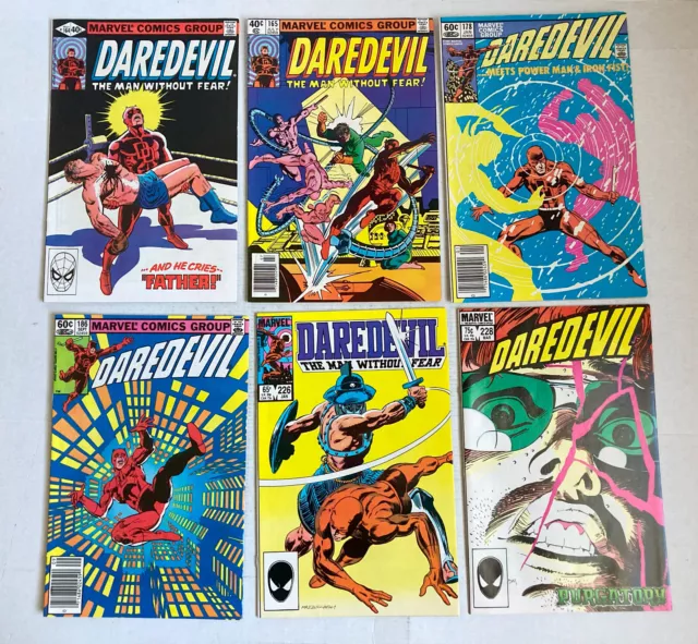 Daredevil #164 - 228 Lot 6 Issues, FRANK MILLER, BORN AGAIN Marvel 1980-86 FN/VF