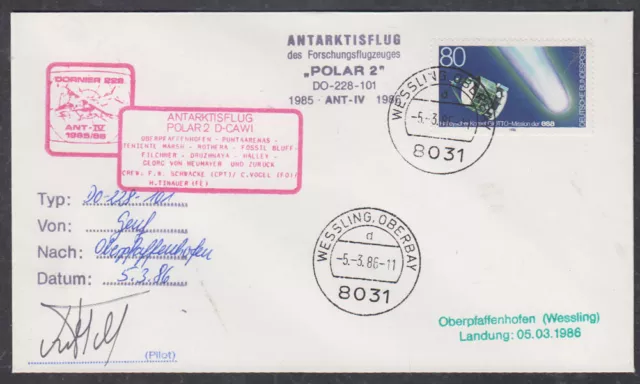 Antaktis Flug der "Polar 2", ANT iV 1985/86, Ankunft Wesseling 5.3.86, Flugeintr