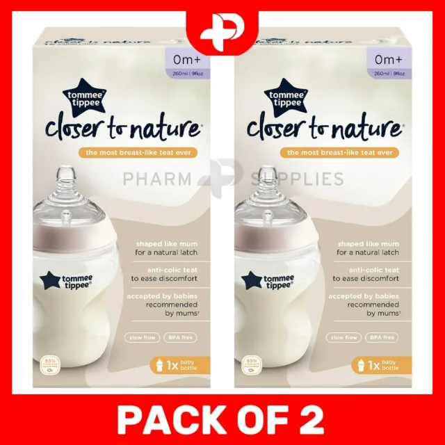 TOMMEE TIPPEE CLOSER to Nature Bottles 260ml - 3 Pack £24.00 - PicClick UK
