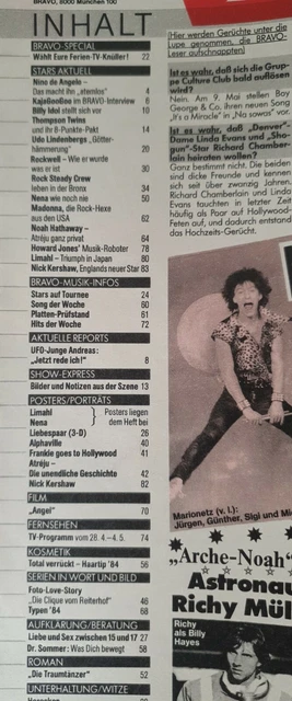 Bravo 18 vom 26.4.1984 Nino de Angelo / Madonna / Udo Lindenberg / Nena (C1221) 2