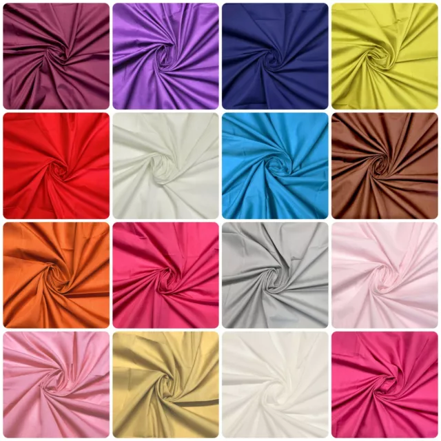 Plain Polycotton Fabric Bunting 60 Colour Dress Craft Sheet 112cm wide Per Metre 3