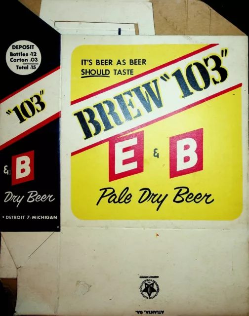 Rare BREW 103 Bottle Carrier E & B Pale Dry Vintage Bitter Pub Inn Brewery