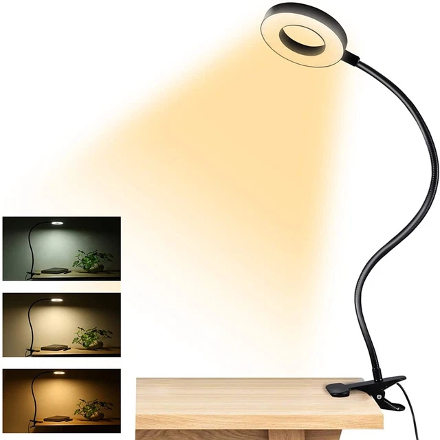 Clip on Light Reading Lights, 3 Modes Dimmable 10 Brightness Levels Desk Lights