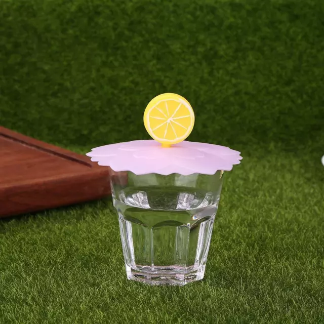 Coperchio tazza cartone animato silicone, trasparente, ciliegia, resistente al calore, riutilizzato