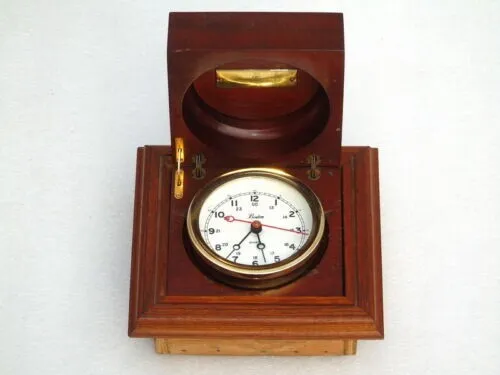 Chelsea Uhr USA Schiff Marine Quarz Mahagoni Kiste Messing Chronometer Deck Uhr