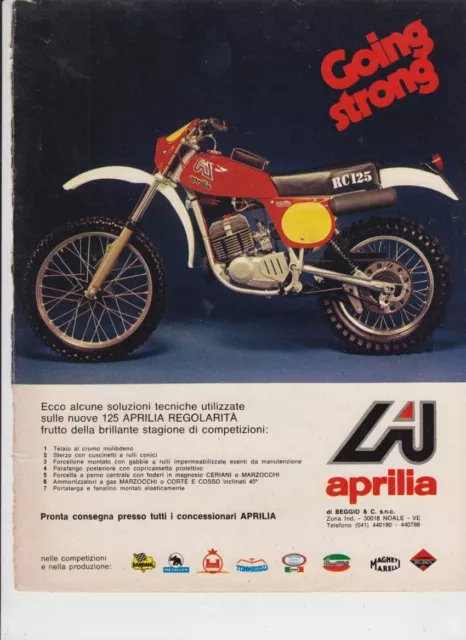 advertising Pubblicità-MOTO APRILIA RC 125 1977-MOTOITALIANE ENDURO  EPOCA