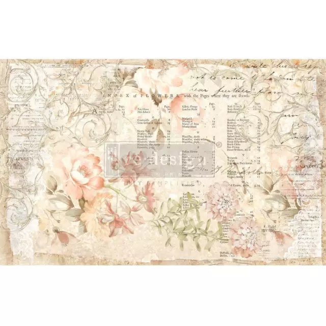 Floral Parchment | 19" x 30" Décor Decoupage Tissue | Redesign with Prima