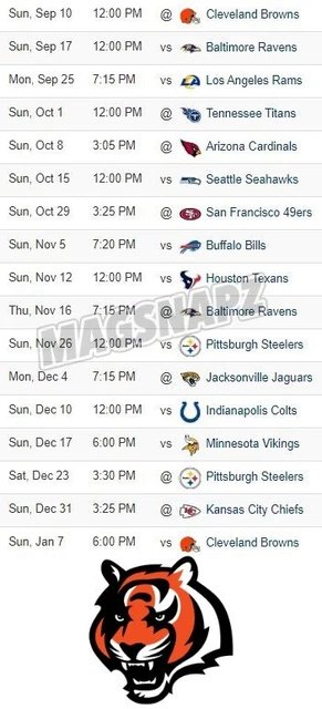 CINCINNATI BENGALS 2023-2024 NFL Football Schedule 4x6 in Beer Fridge