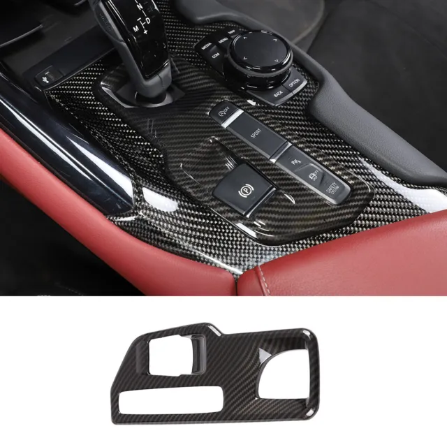 Carbon Fiber Central Console Gear Shift Panel Trim Frame For Toyota Supra 19-22