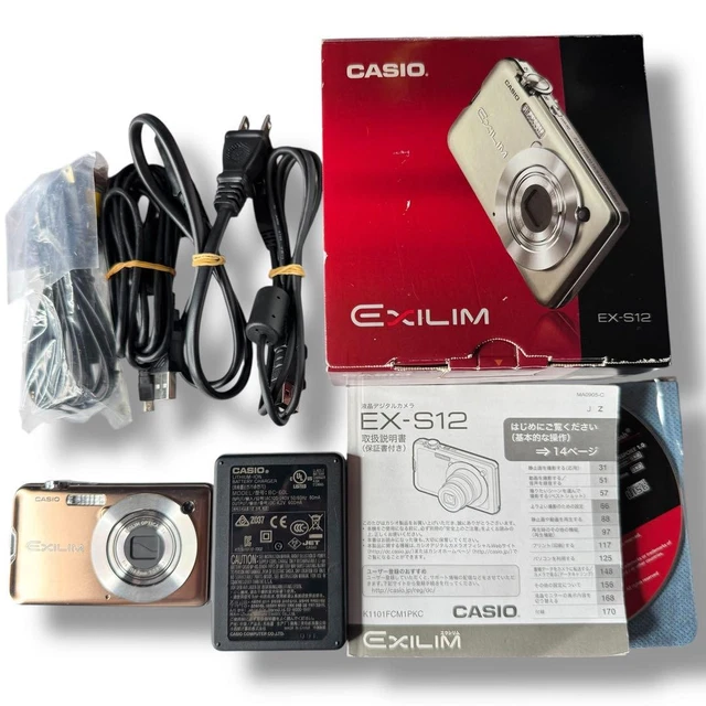 【美品】CASIO EXILIM EX-S12 ピンクゴールド Casio Exilim EX-S12 Digital Camera (Pink) with Deluxe Accessory