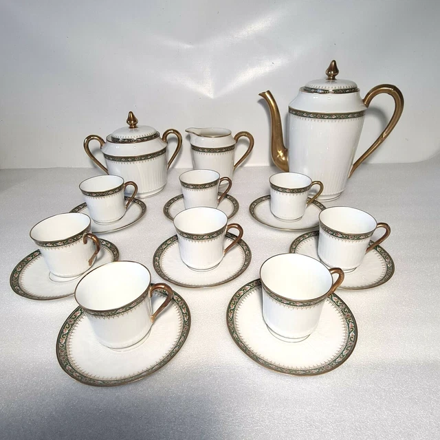 🔅 Service à Café 8 tasses en Porcelaine de Limoges Picard