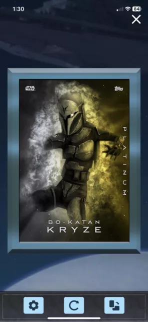 Star Wars Card Trader Topps Digital Bo-Katan Kryze Legendary Gilded Diamond 10cc