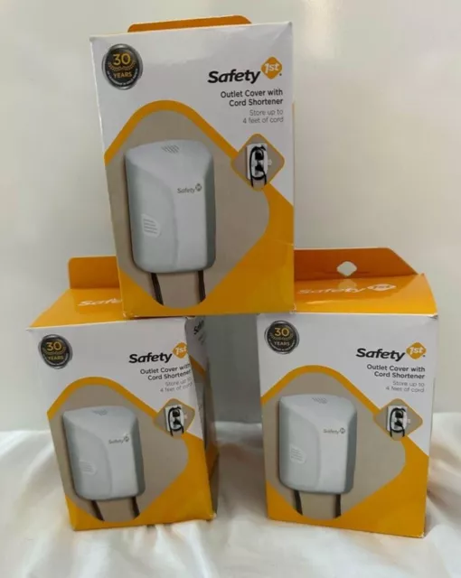 X3 Safety 1st Outlet Cover with Cord Shortener for Baby Proofing X3