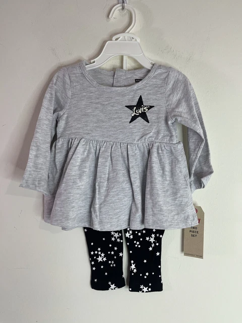levis baby girl 2 Piece set Size 12 Months Dress Shirt And  pants NWT
