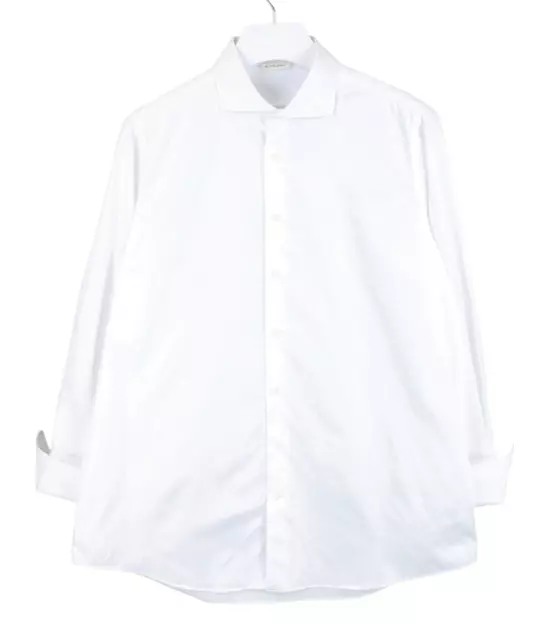 SUITSUPPLY Slim Formal Shirt Men's XL Button Up Cutaway Collar White