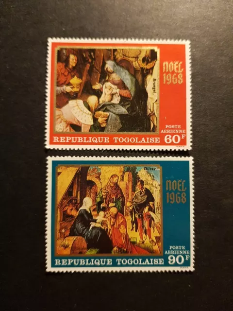 Timbre Togo Tableaux Pâques Poste Aérienne Pa N°102/103 Neuf ** Luxe Mnh 1969