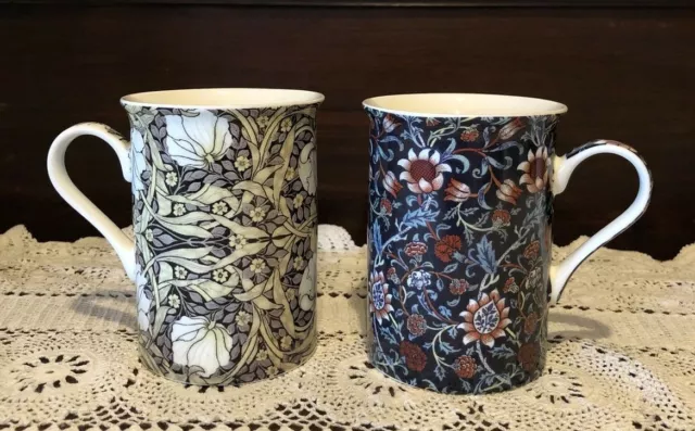 2 William Morris Coffee Mugs By Heritage Stoke On Trent England 300mls