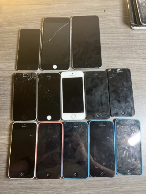 (Lot Of 13) iPhone 5-6 Plus And iPod Touch 5 For Parts Or Repair